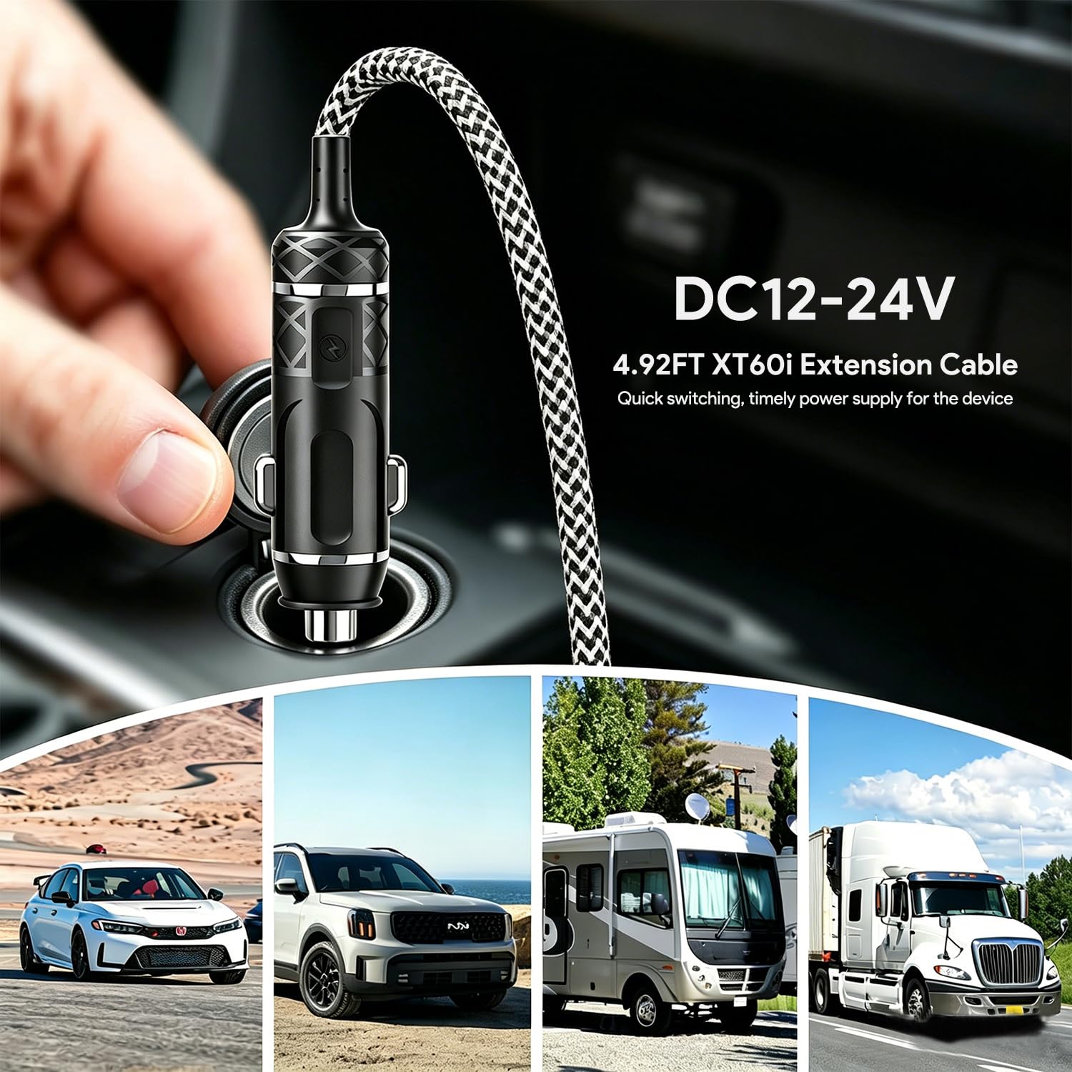 KFD 12V Autoladekabel XT60i XT60 KFZ Ladekabel für ECOFLOW Delta 3 Max Plus tragbare Powerstation Delta 2 Max Anker SOLIX C1000 C2000 Gen 2 FOSSIBOT F1800 BLUETTI Elite 100 V2 Solargenerator zubehör
