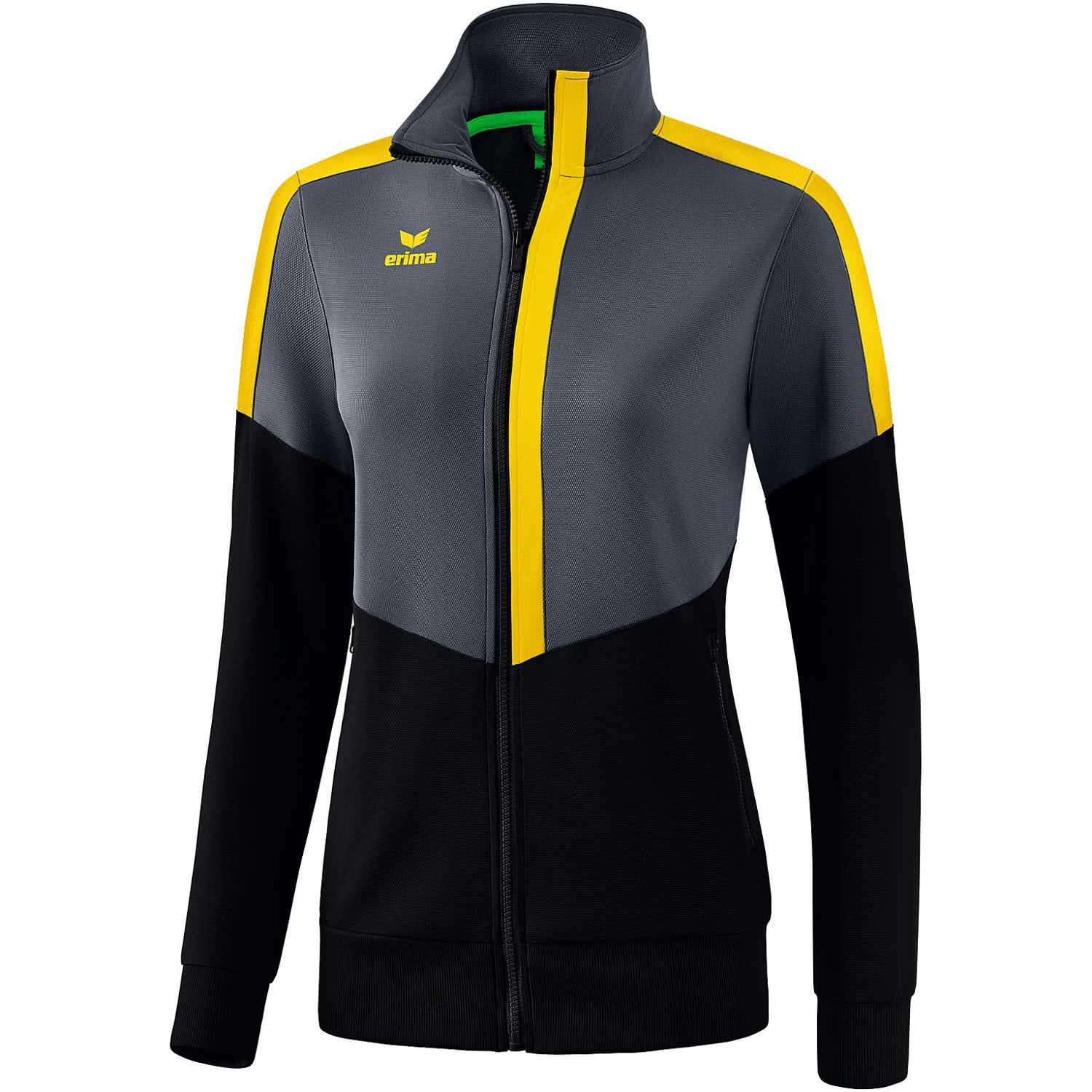 Erima Squad Trainings Jacket - Slate Grey/Black/Yellow, 38