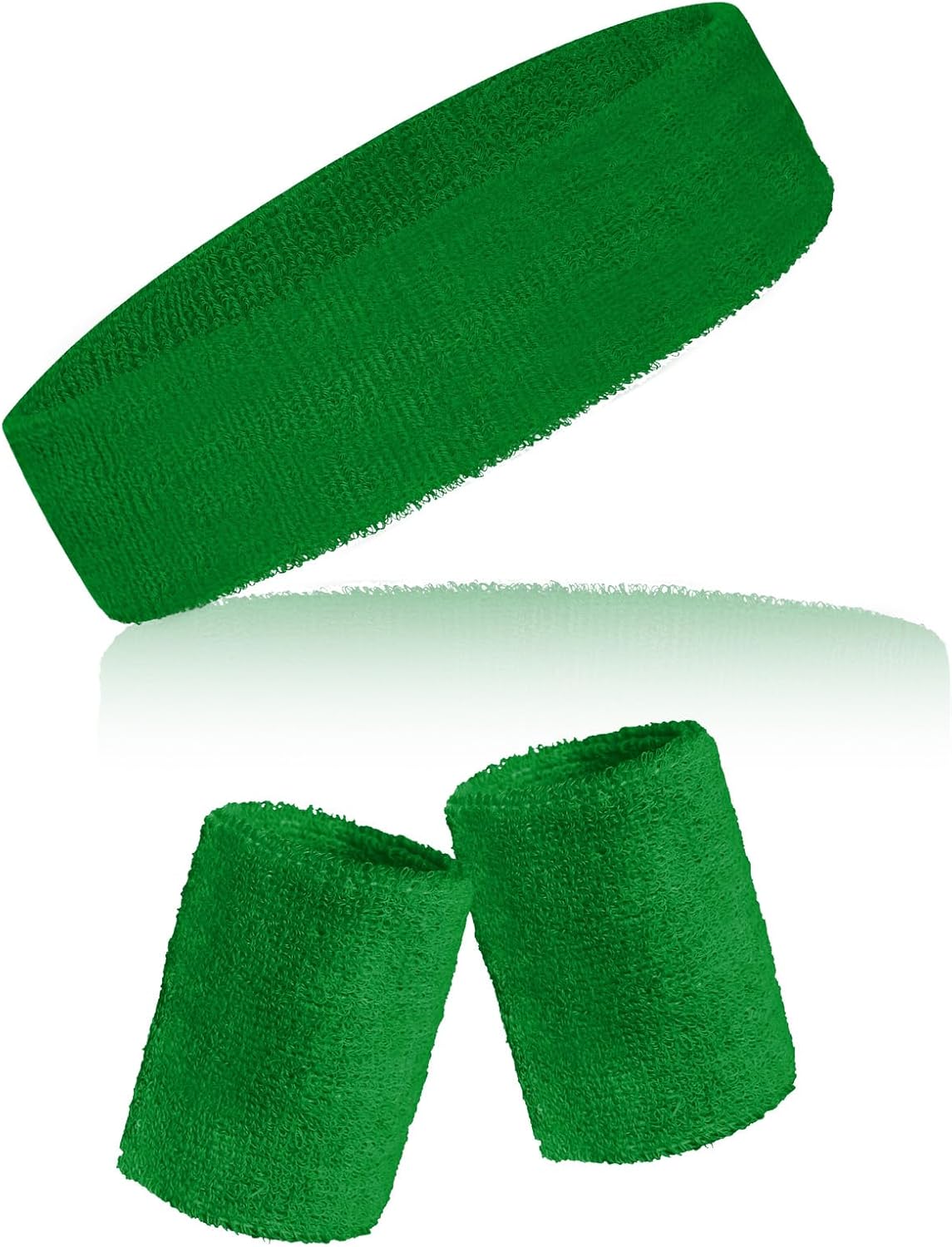 Sucrain 3 Pieces Sweatbands Set, 1 Pieces Sports Headband and 2 Pieces Wristbands, Wicking Sweat Head Band for Men Women Outfit Sport