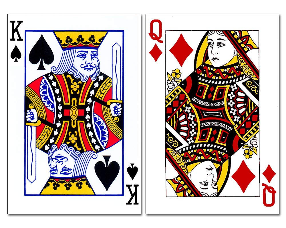 Wildmark Playing Cards Posters King and Queen Set of 2 For Home and Office Decoration (Multicolour, 12x18 Inches, Paper)