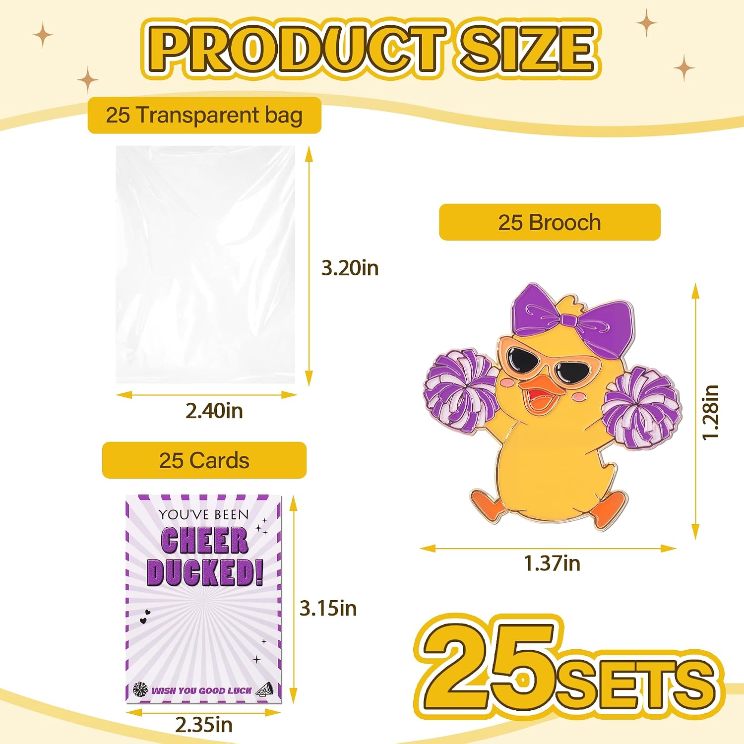 SOWPOPY Cute Cheer Duck Pins Cheerleader Gifts Bulk for Team Girls image 2