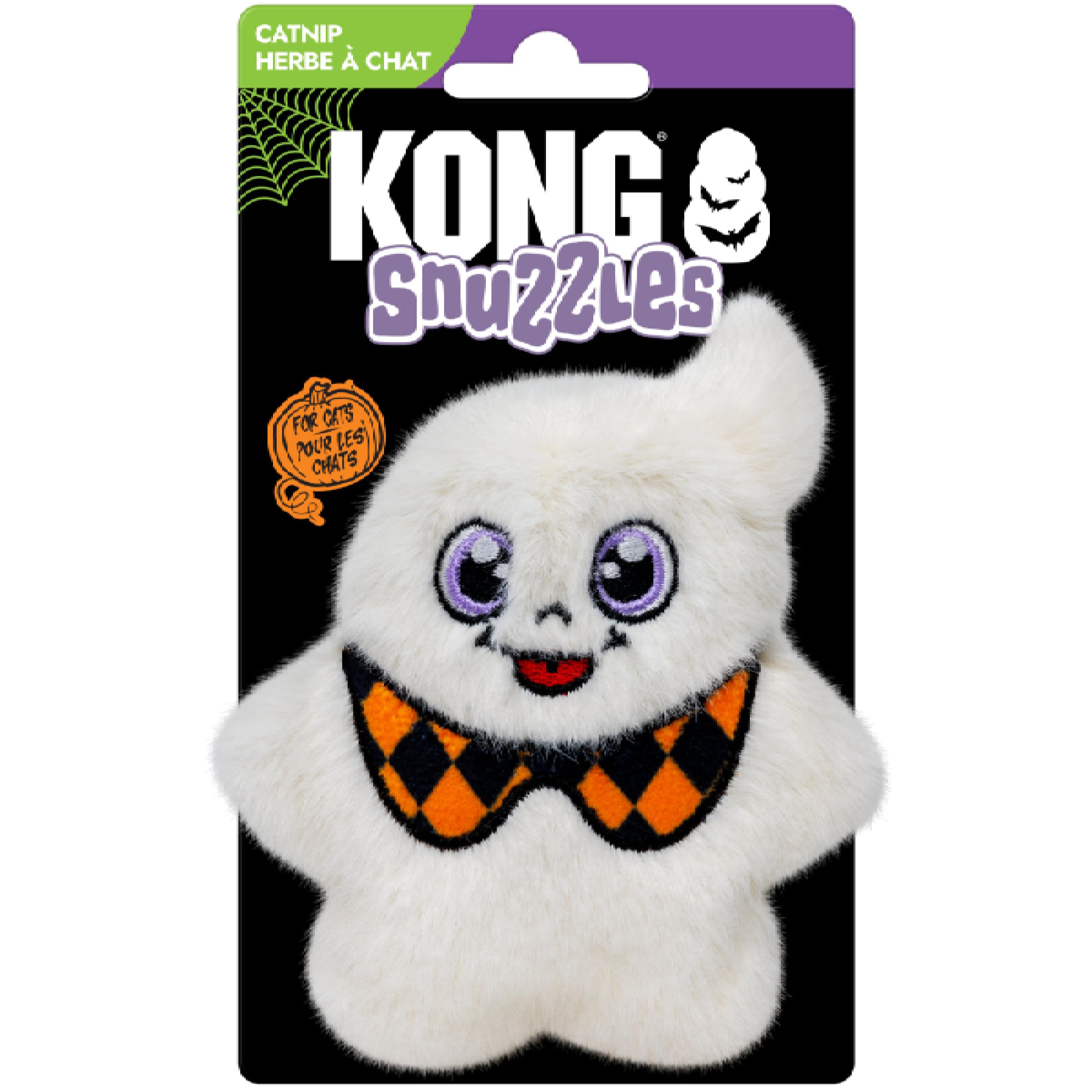 Halloween Cat Snuzzles Ghost Plush Cat Toy with Catnip and Crackle | Soft plush ghost wit…