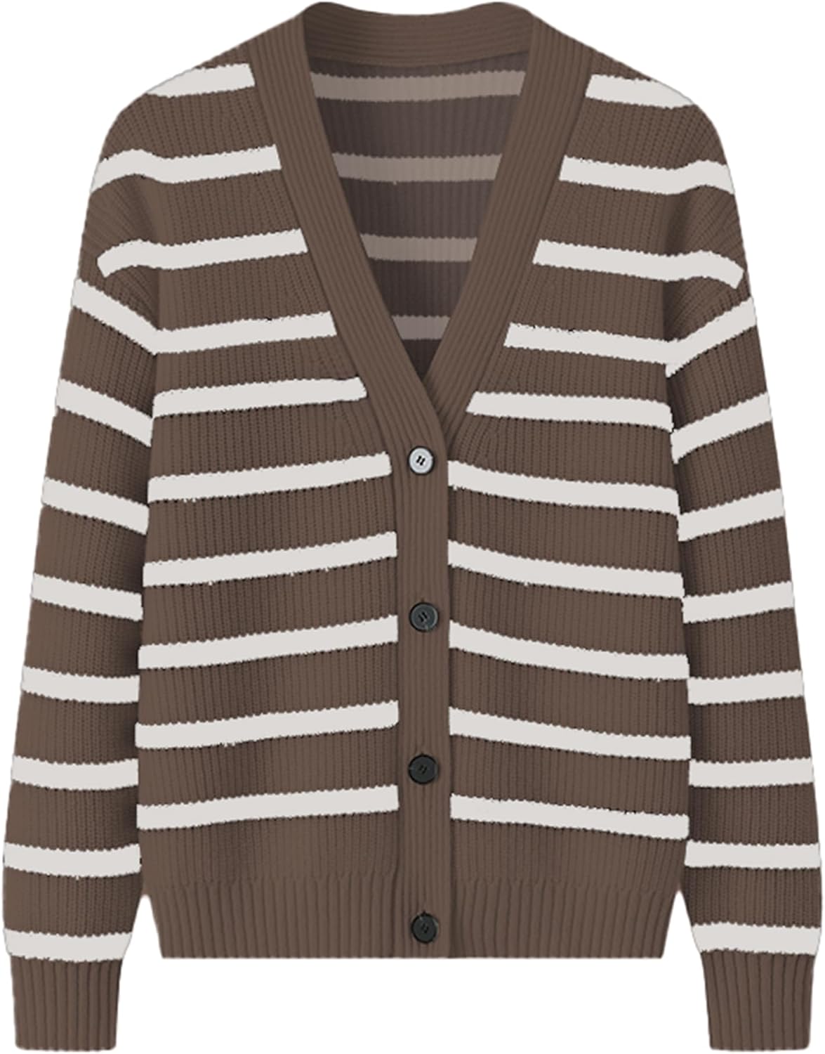 Bsubseach Striped Cropped Cardigan Sweater for Women Lightweight Jacket Trendy Fall Outfits Spring Clothes Sweatshirts - Image 2