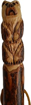Walking Stick, Custom Height up to 60" Hand Carved Bear Hiking Staff, Handmade in USA