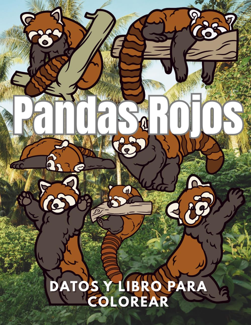 Pandas Rojos: Datos y libro para colorear: Libro de actividades para niños de 2 a 16 años