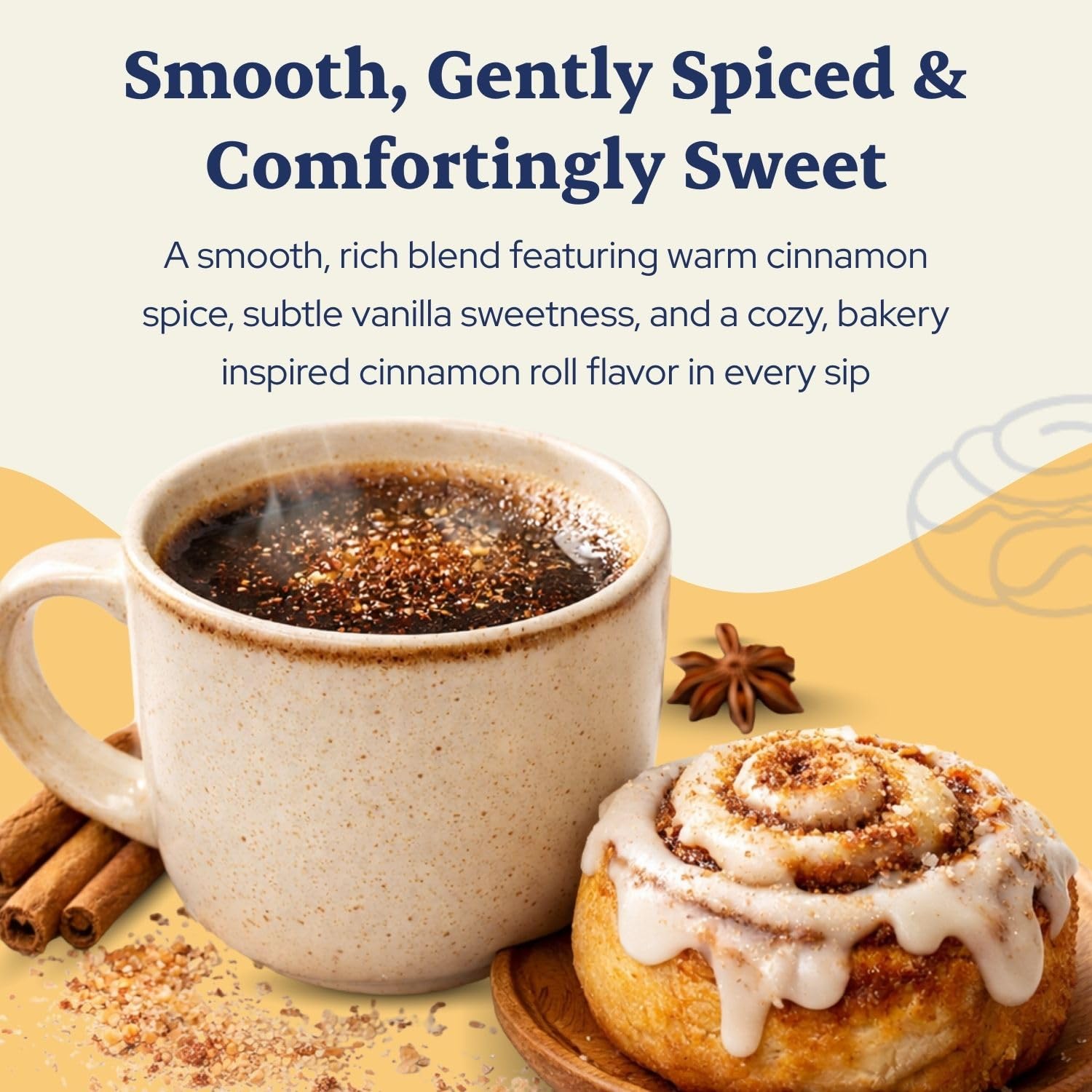 Sip Herbal Caffeine-Free Coffee Alternative - Organic Dandelion Root Tea with Chicory & Carob - Rich Herbal Coffee Substitute in Cozy Cinnamon Roll Flavor - 30 Servings for Daily Wellness