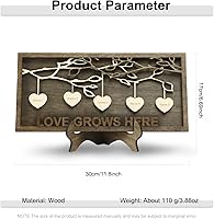 Vista 4 de Joyforisa Regalos para mamá y abuela, marco personalizado del árbol de la vida con corazones y nombres, marco de árbol familiar de madera