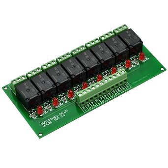 Electronics-Salon 8 Channel 10Amp SPDT Power Relay Module Board (Operating Voltage: DC 5V)