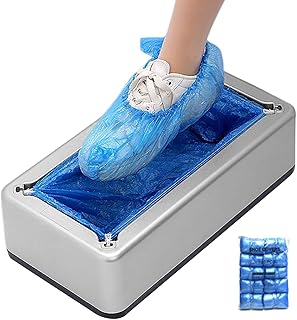 Máquina automática para cubrir zapatos con 100 fundas para zapatos, dispensador de cubiertas de zapatos, antideslizante, máquina de cubierta de botas, dispensador de cubiertas de botas para el hogar