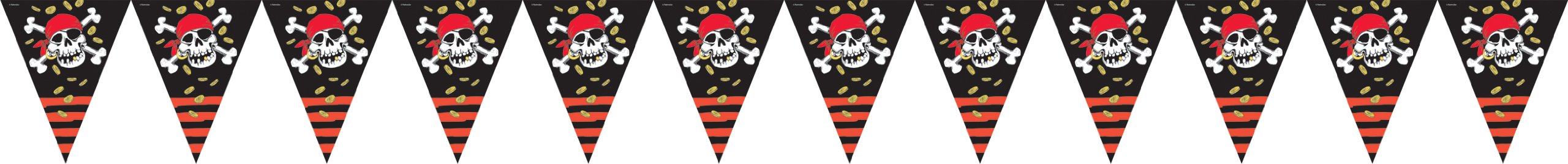 Guirlande fanions Jolly Roger Amscan 4m de long pour fête à thème