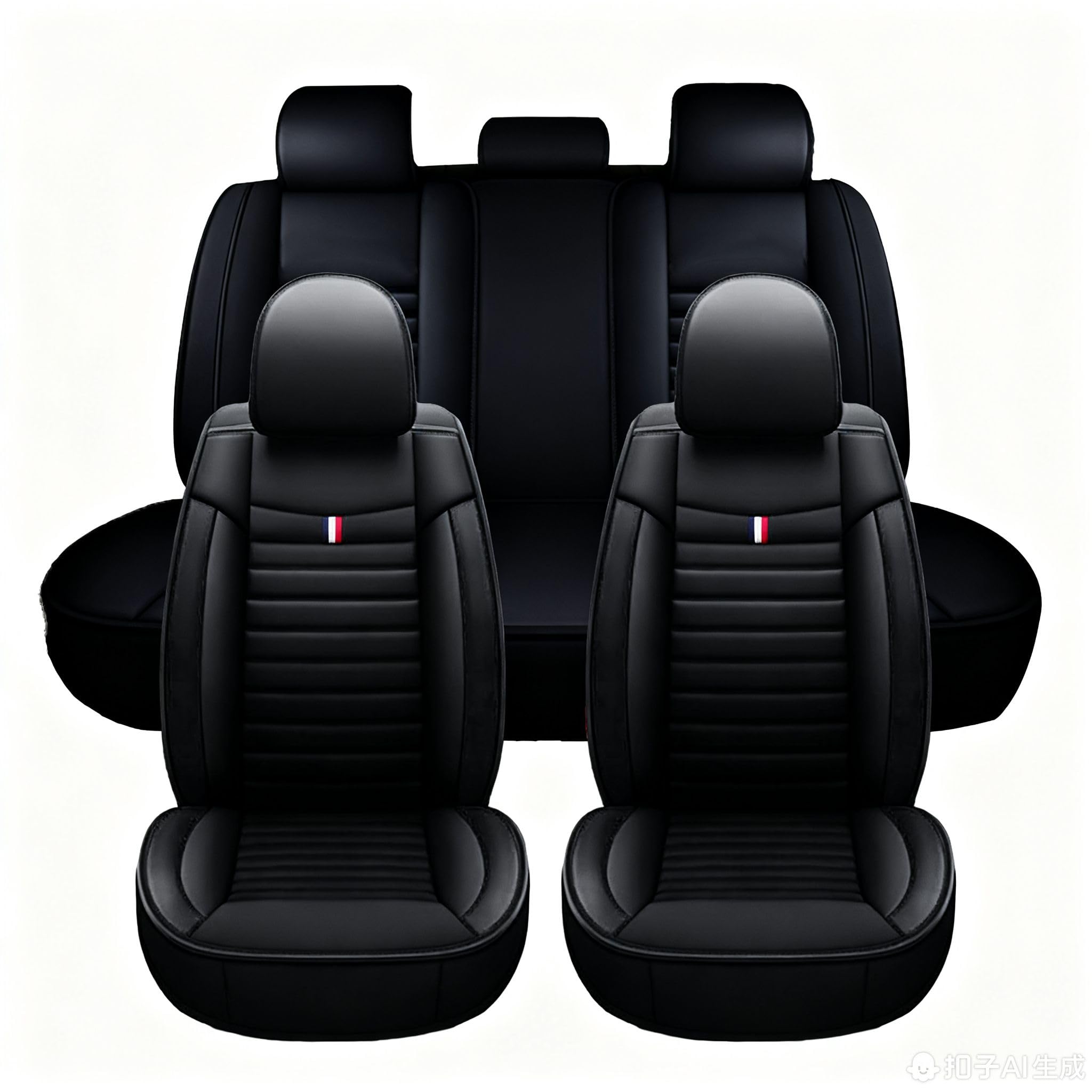 Set di 5 coprisedili universali per auto per MG ZS MG5 MG6, in ecopelle, traspirante e impermeabile e antigraffio, colore: nero