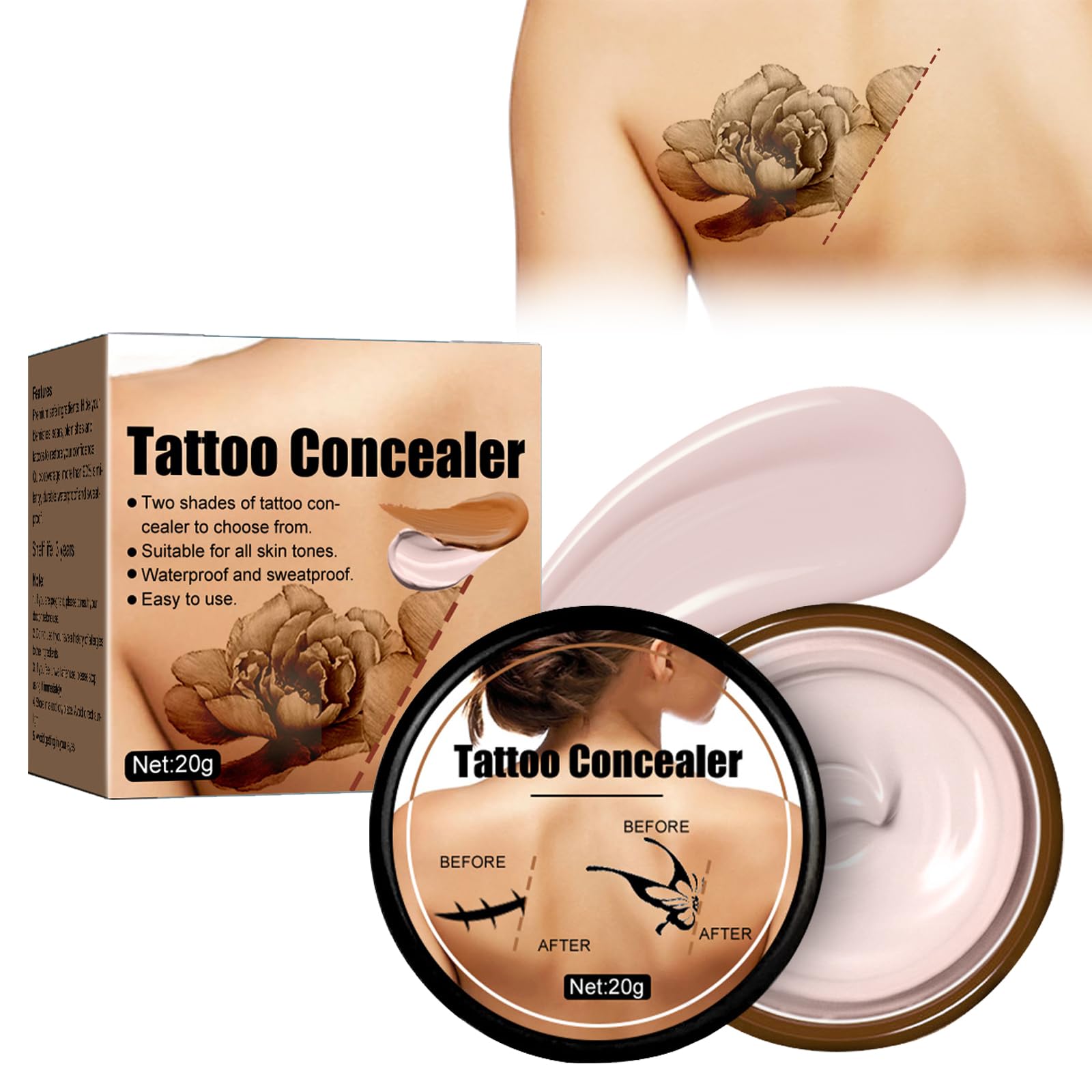 Tattoo Cover Concealer – Wasserdichter Abdeckstift Für Tattoos, Narben & Muttermale, Natürlich & Langhaltend, Unisex