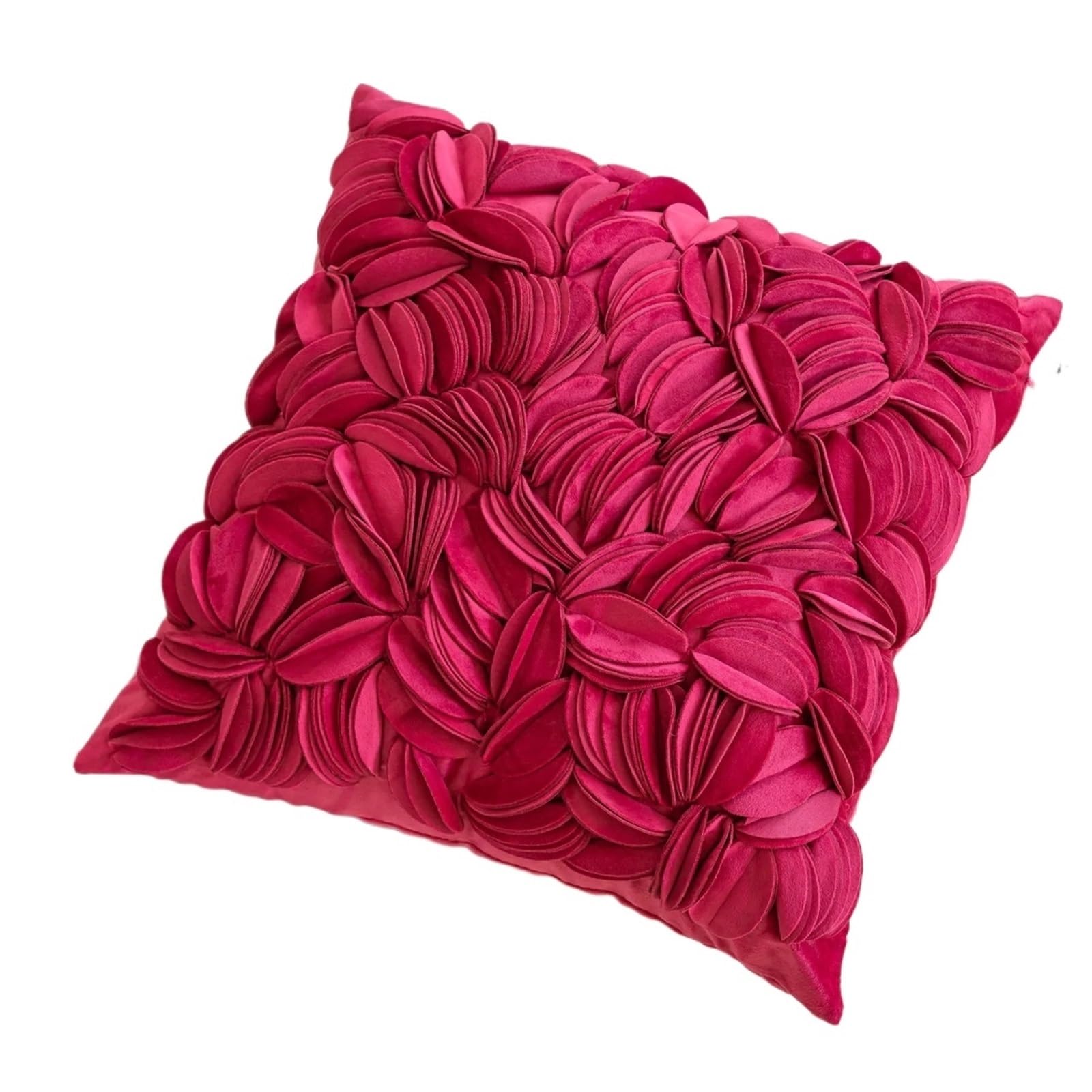 LCKKJHG Red Rose Sofa Pillowcase Living Room Pillow Cover Flower Splicing Bedroom Bedside Round Sunflower Cushion(Rose 04)
