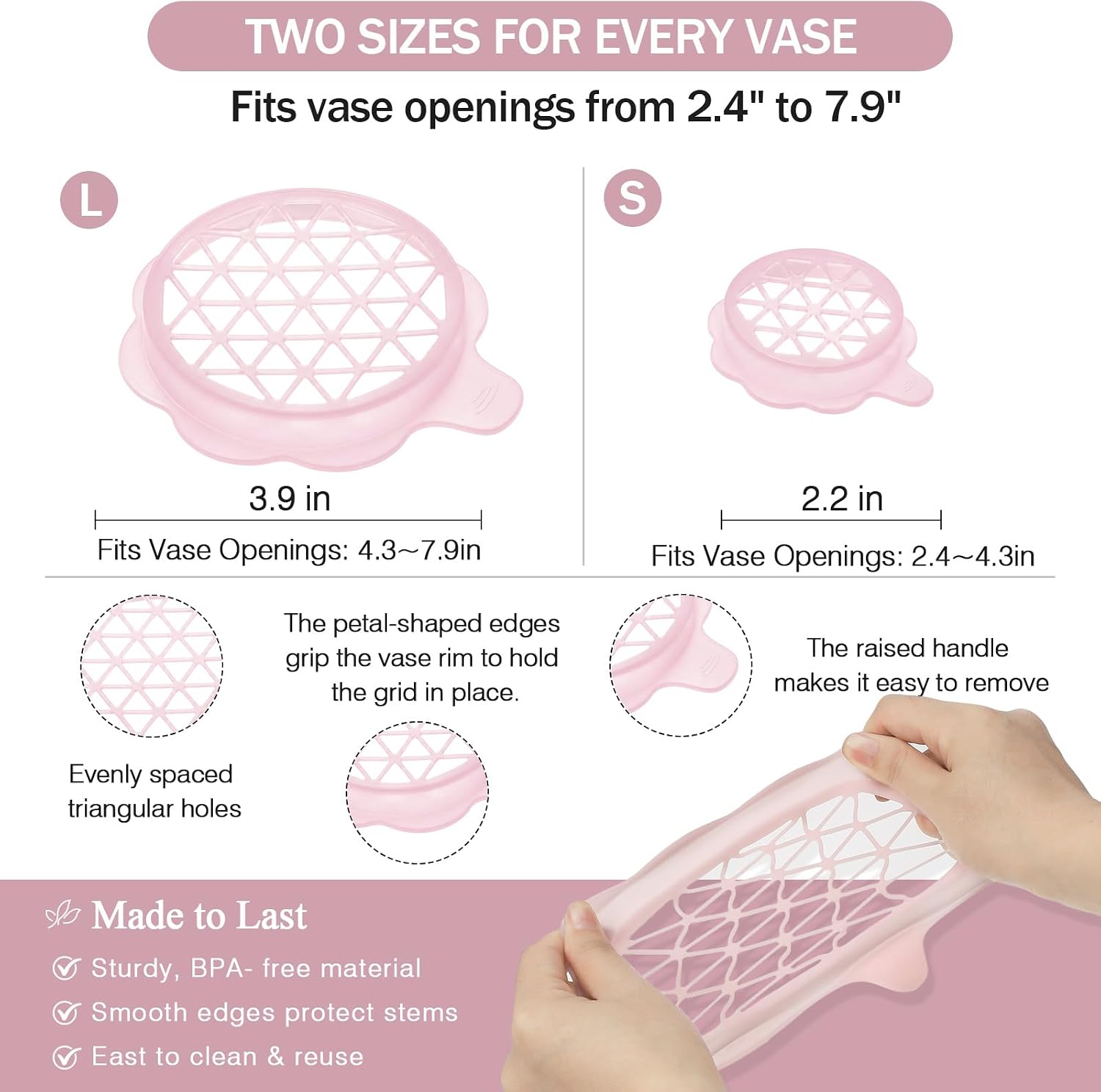 CubeQwik Silicone Flower Arranging Grid for Vases, Reusable Bouquet Frog