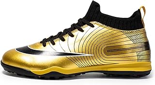 Interior Tênis de Futebol Masculino Alto Poder De Preensão,juventude Chuteiras de Futebol Topo Alto Absorção de Impacto,chuteiras de Futebol VF Confortável Suave (Color : Yellow, Size : 35 EU)