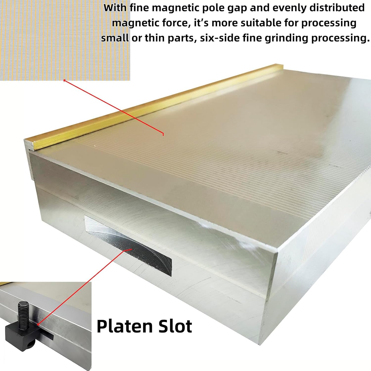 Permanent Magnetic Chuck, 6×12 inch Lathe Magnets, 100-120 N/cm² Magnetic Force for Grinding Milling Lathe Workholding