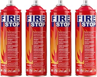 AmzBoom Fire Extinguisher 4-Pack with Mount Brackets，Portable for Home, Kitchen, Car, Boat，BBQ -Multi-Purpose Fire Protection