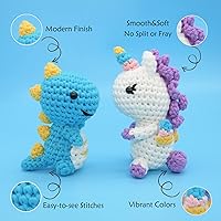 Vista 5 de Hilo de Ganchillo para Principiantes Verde Manzana Hilo de Algodón para Tejer y Tejido - Kit de Ganchillo para Principiantes - 3 * 50g