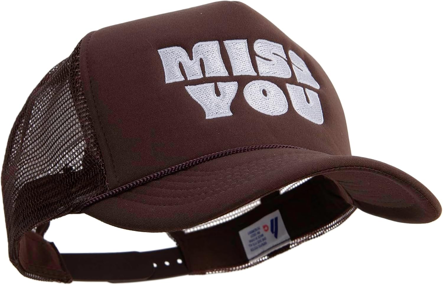 Miss You Embroidered Summer Foam Mesh Trucker Cap