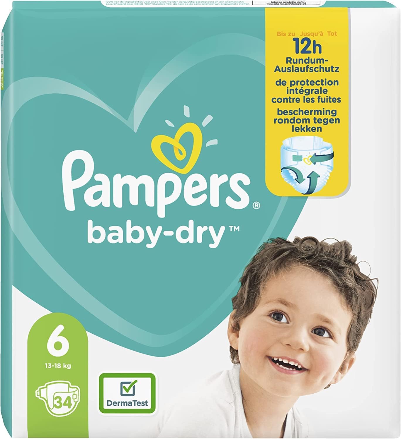 Baby-Dry Size 6 Nappies up to 12 Hours of Protection 13-18 kg