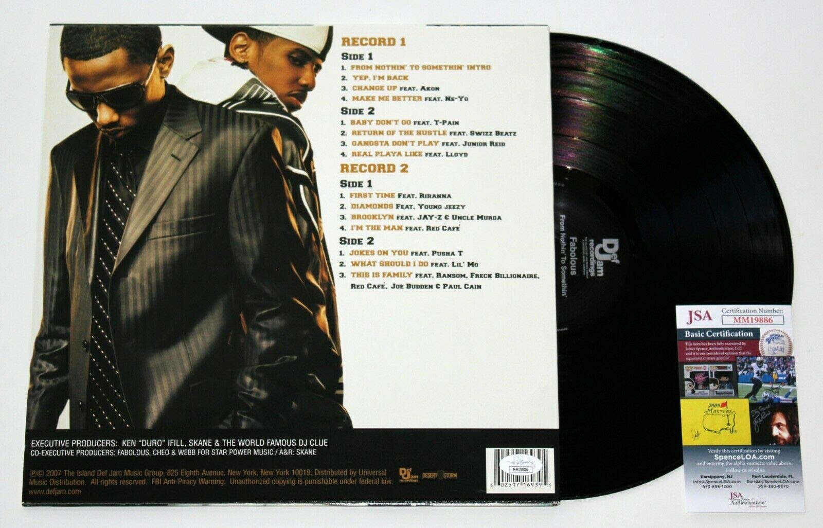 Fabolous Signed From Nothin' to Somethin' Album 2xLP Vinyl Record