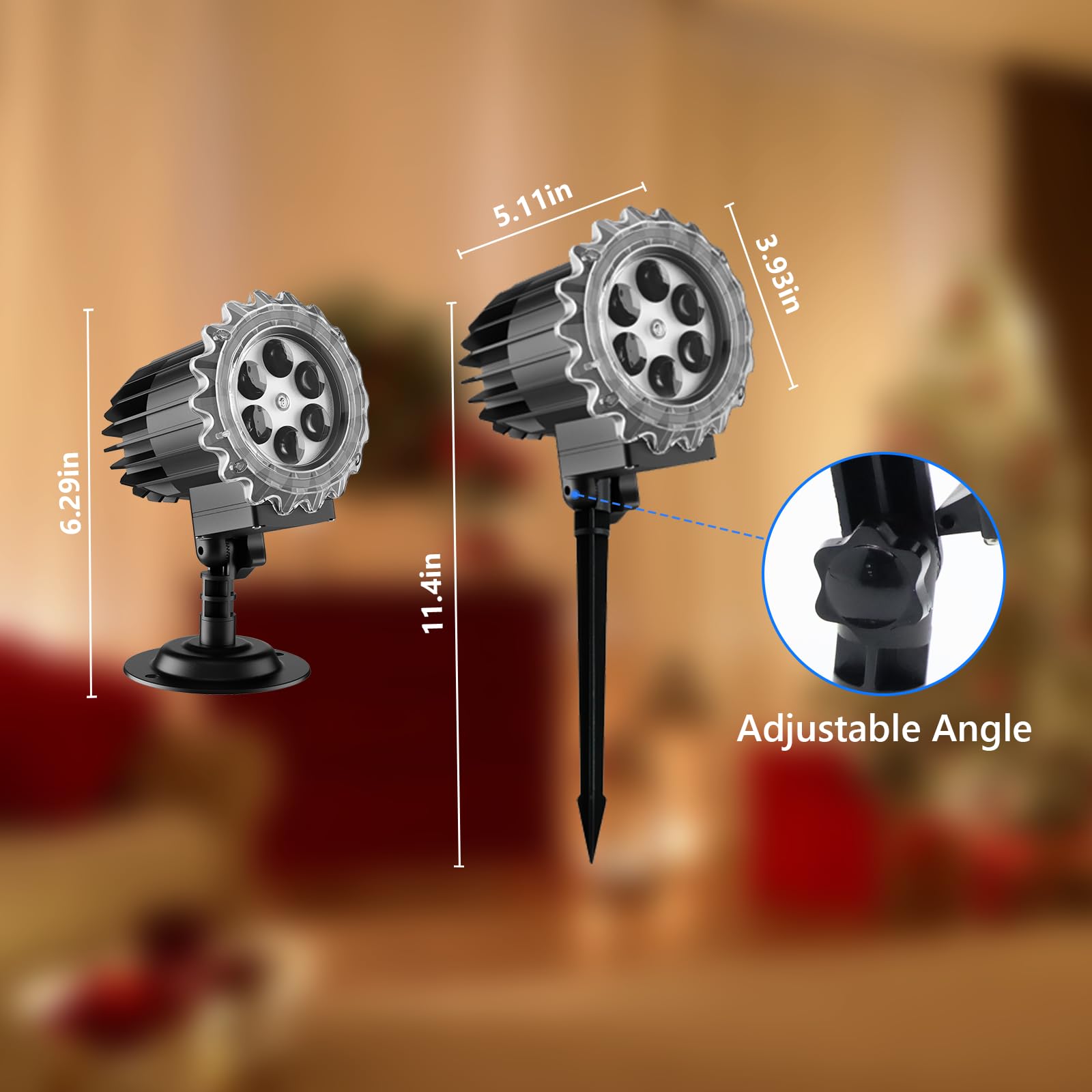 Proyector Luces Navidad, LED Proyector Copos de Nieve Lámpara de Proyección Navidad, Impermeable IP65 Exterior y Interior, Decoración para Fiesta, Festivos, Navidad, Halloween