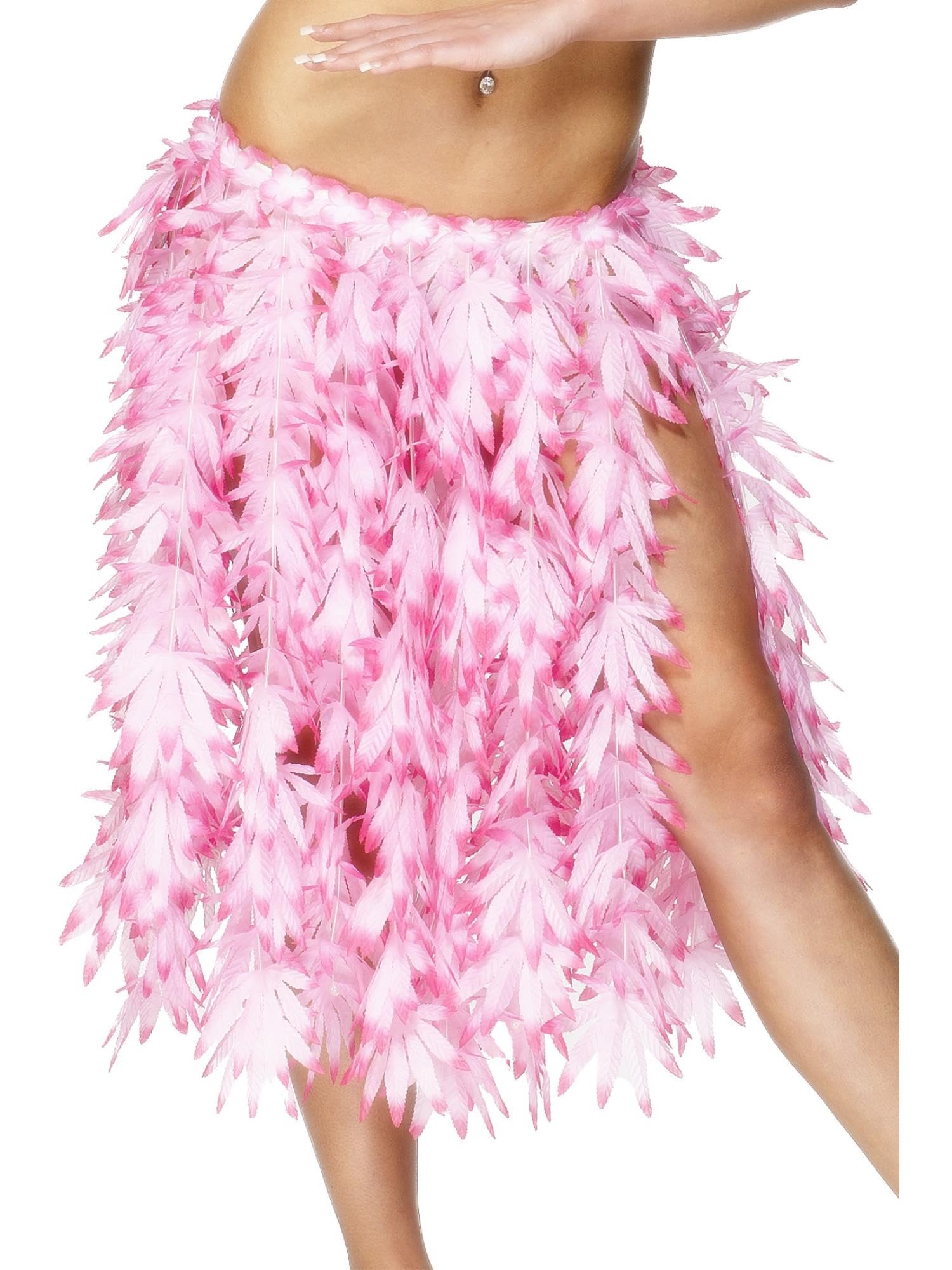 Smiffy's Hawaiian Leaf Skirt - Hawaiian Skirt Hula Leaf Beach Party Fancy Dress 28966 Ladies Accessory One Size Pink