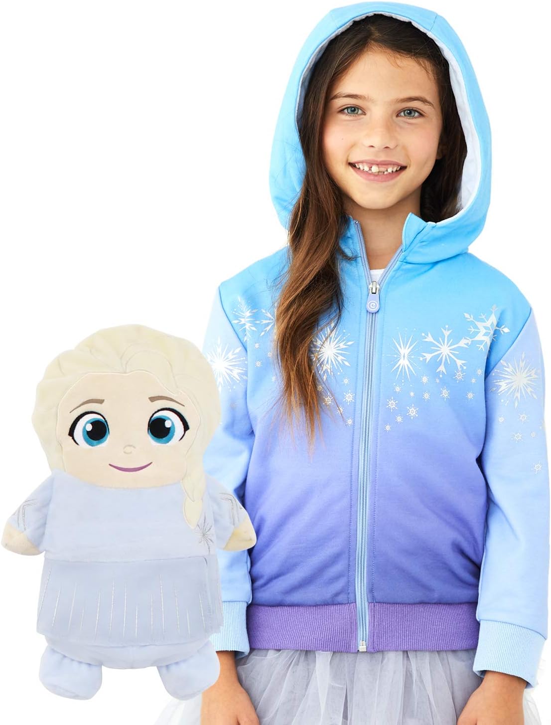 Cubcoats Elsa 2-in-1 Transforming Classic Zip-Up Hoodie & Soft Plushie