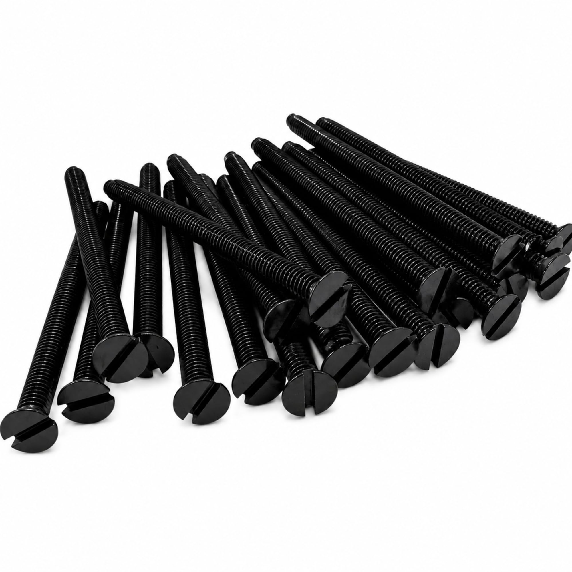 M3.5 x 50mm Black Flat Head Electrical Machine Screws - Pack of 20