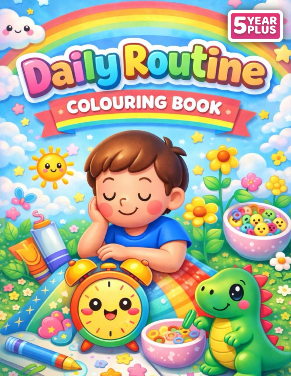 Colouring Book - Daily Routine for Kids (Ages 5+): A Day full of Fun