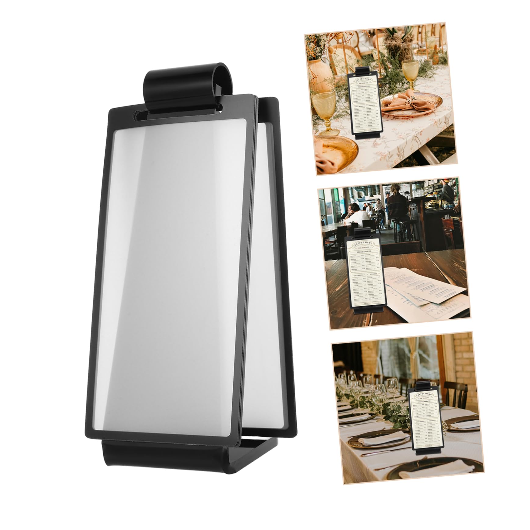 Soporte de Menú Acrílico para Mesa Exhibidor Abatible de Carteles para Restaurantes Cafés Diseño Elegante y Compacto para y Presentación de Menús