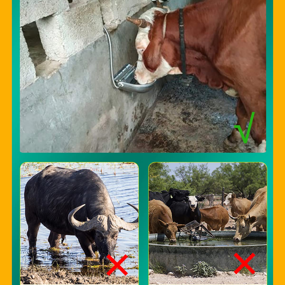 Bebedero Agua Automático, Bebederos Agua Ganado, Bebederos Ganado Acero Inoxidable con Válvula Flotador 2 Piezas, para Caballos Ovejas Cabras Ganado