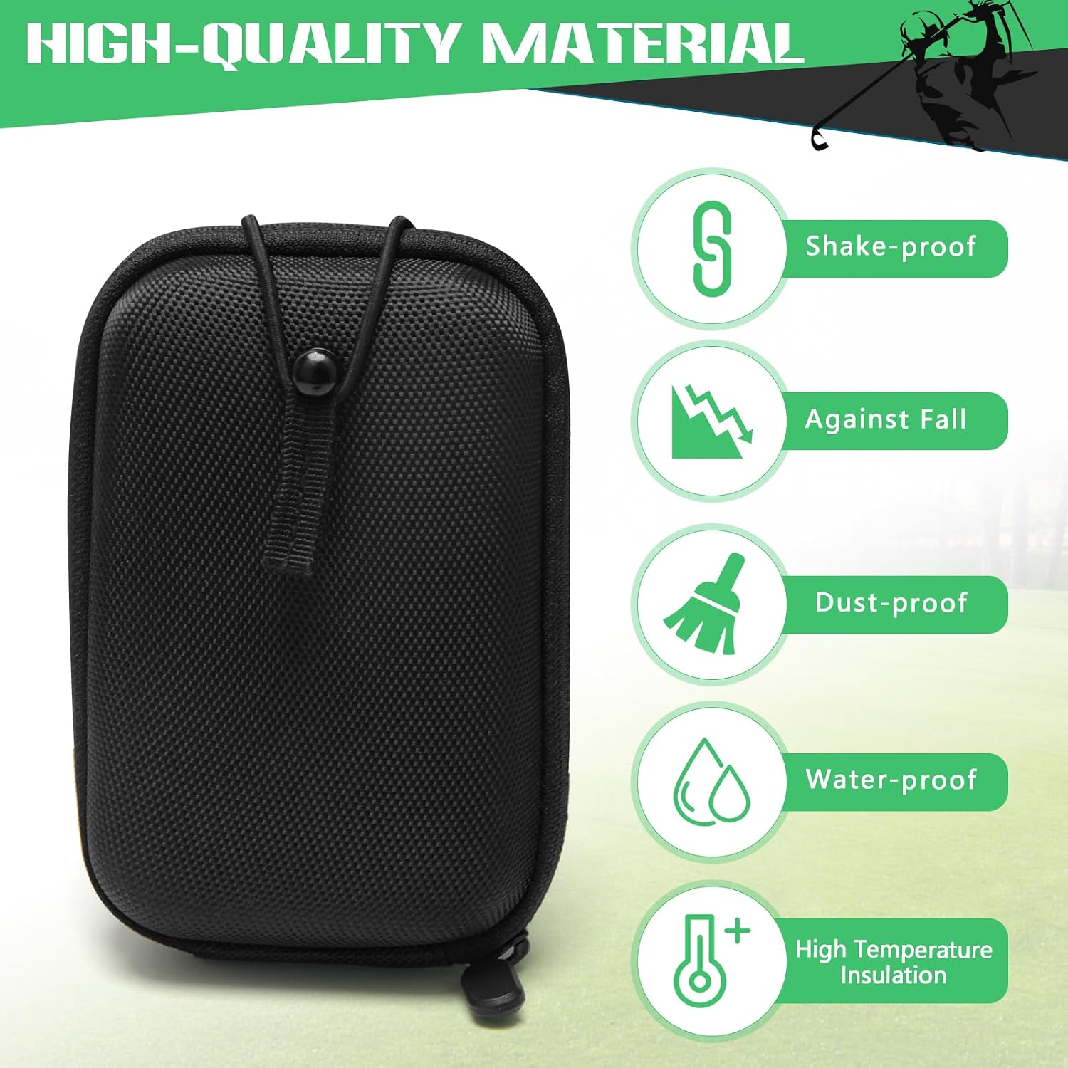 Golf Rangefinder Hard Shell Case, Hard Golf Rangefinder Case Universal Range Finder Carry Bag for Most Rangefinders (Black)
