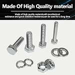 Hex Flat Head Bolts M4 M5 M6 Metric Threaded Hexagon Machine Screws Nuts Metal Hardware Fastener Flat and Lock Washers SAE Assortment Kit Set 304 Stainless Steel 510pcs