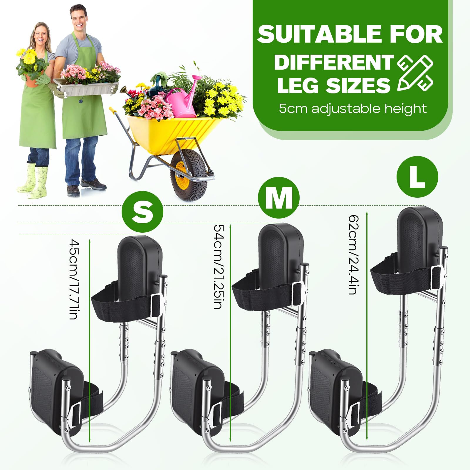 3 In 1 Kniesitz,Höhenverstellbar 45-62cm,Edelstahl,Kniepolster Für Die Gartenarbeit,Schmerzfrei Knien & Bequem Sitzen,Kniesitz Für Garten,Bau & Handwerk,Geeignet Für Personen Unterschiedlicher Größe