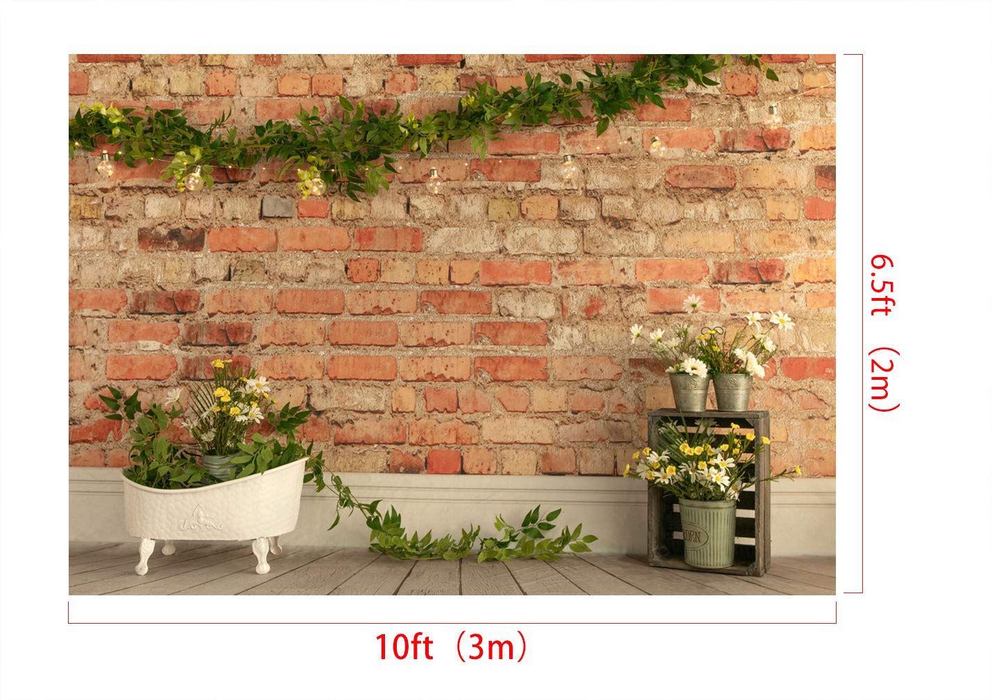 Kate 3x2m(10x6ft) Fondos de Pared de ladrillo Fondo de decoración de Pared de ladrillo Interior Accesorios de fotografía de Estudio