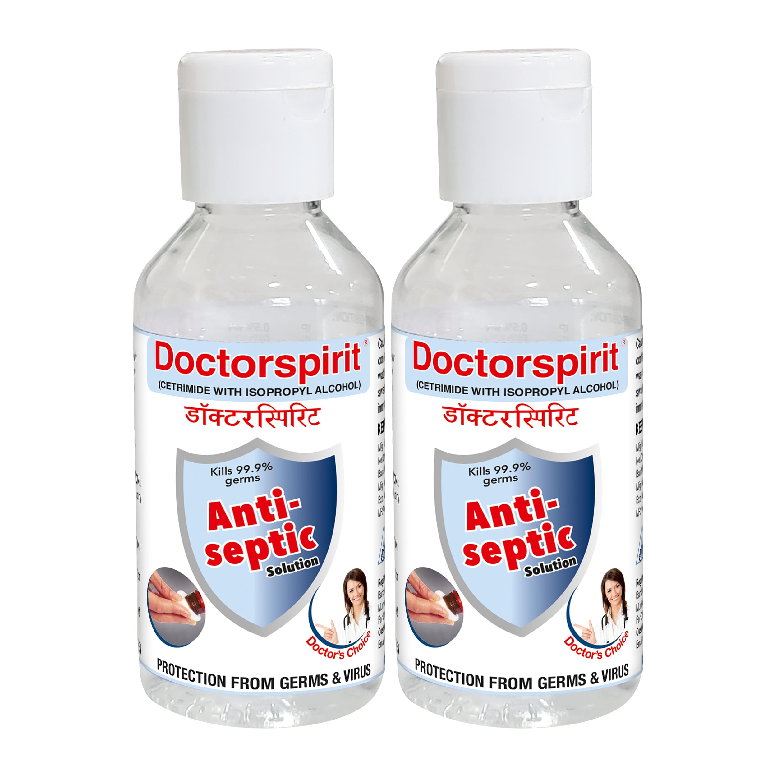 Multicure | Doctorspirit Cetrimide with 70% Iso-Propyl Alcohol Antiseptic Solution (set of 2) 100 ML each