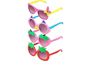 4 Pairs Toddler Sunglasses Girls Funny Kids Sunglasses Strawberry Bunny Pineapple Sunglasses...