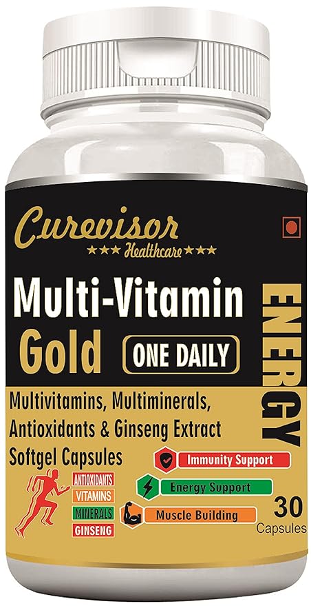 Curevisor Multivitamin for Men and Women, 30 Multivitamin Softgels, with Zinc, Vitamin C, Vitamin D3, Multiminerals and Ginseng Extract, Enhances Energy, Stamina & Immunity