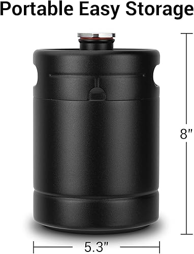 Miniatura 7 de Mini barril de 64 onzas, barril de acero inoxidable para el hogar con recubrimiento en polvo negro mate sin arañazos para mantenerse fresco