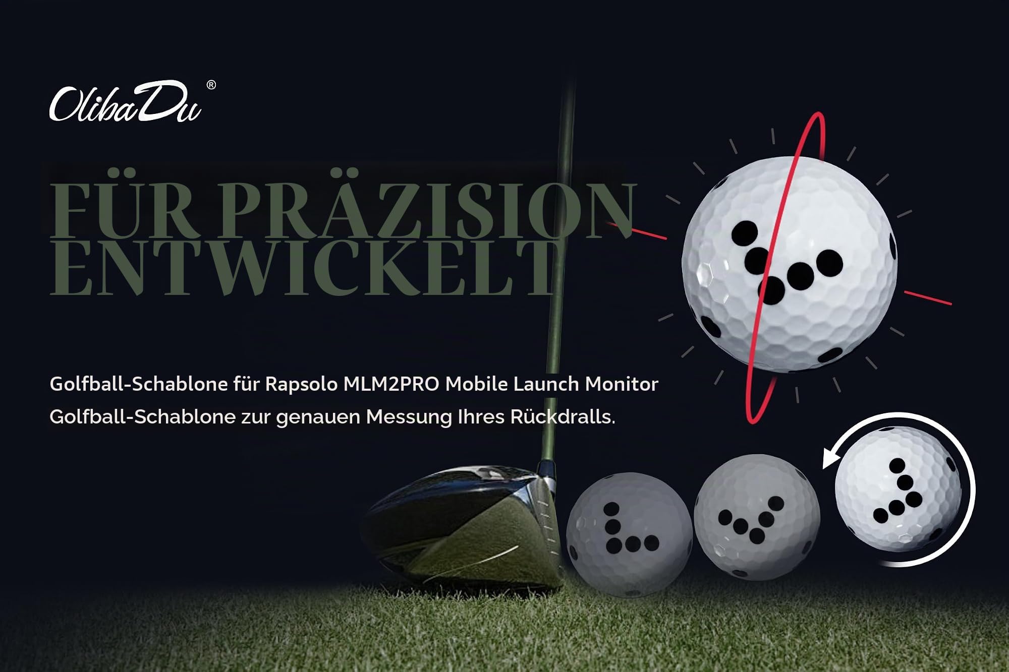OlibaDu Golf Ball Marker Template for Rapsodo MLM2PRO Mobile Launch Monitor