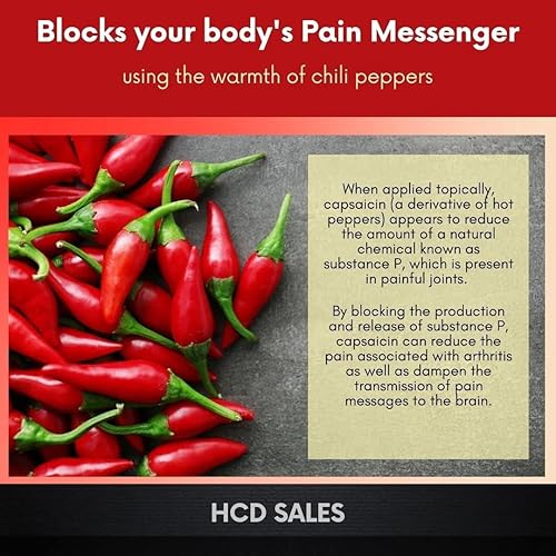 Miniatura 4 de Analgésico tópico para aliviar el dolor con capsaicina para aliviar el dolor penetrante profundo, capsaicina cálida para aliviar el dolor de
