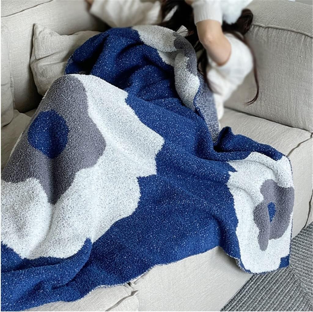 Coperta Super Morbida Coperta Lavorata a Maglia con Bellissimi Fiori Tessili per la casa Copriletto / 120 * 150 cm