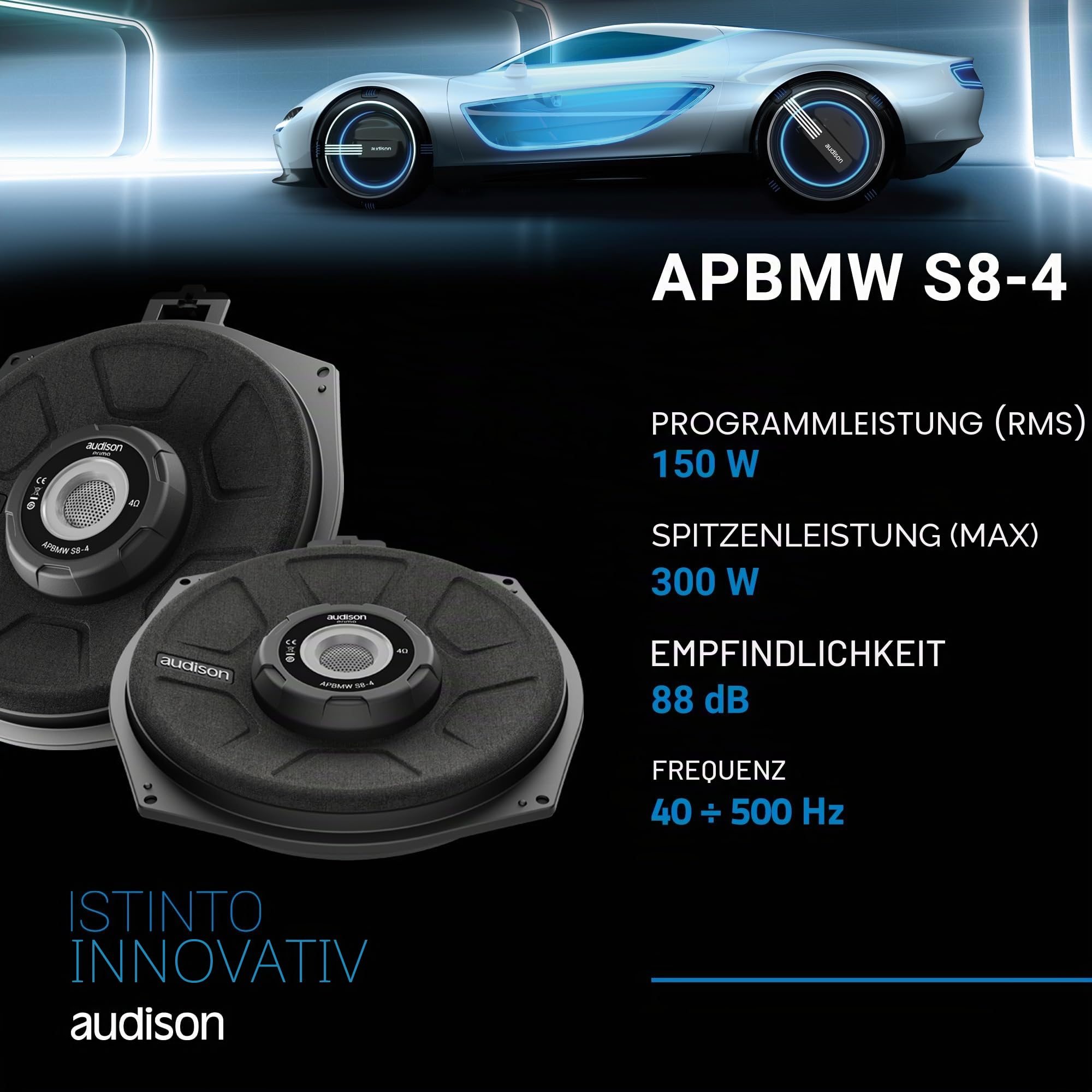 Hertz Audison APBMW S8-4.2 Subwoofer 200 mm 300 W Spitzenleistung