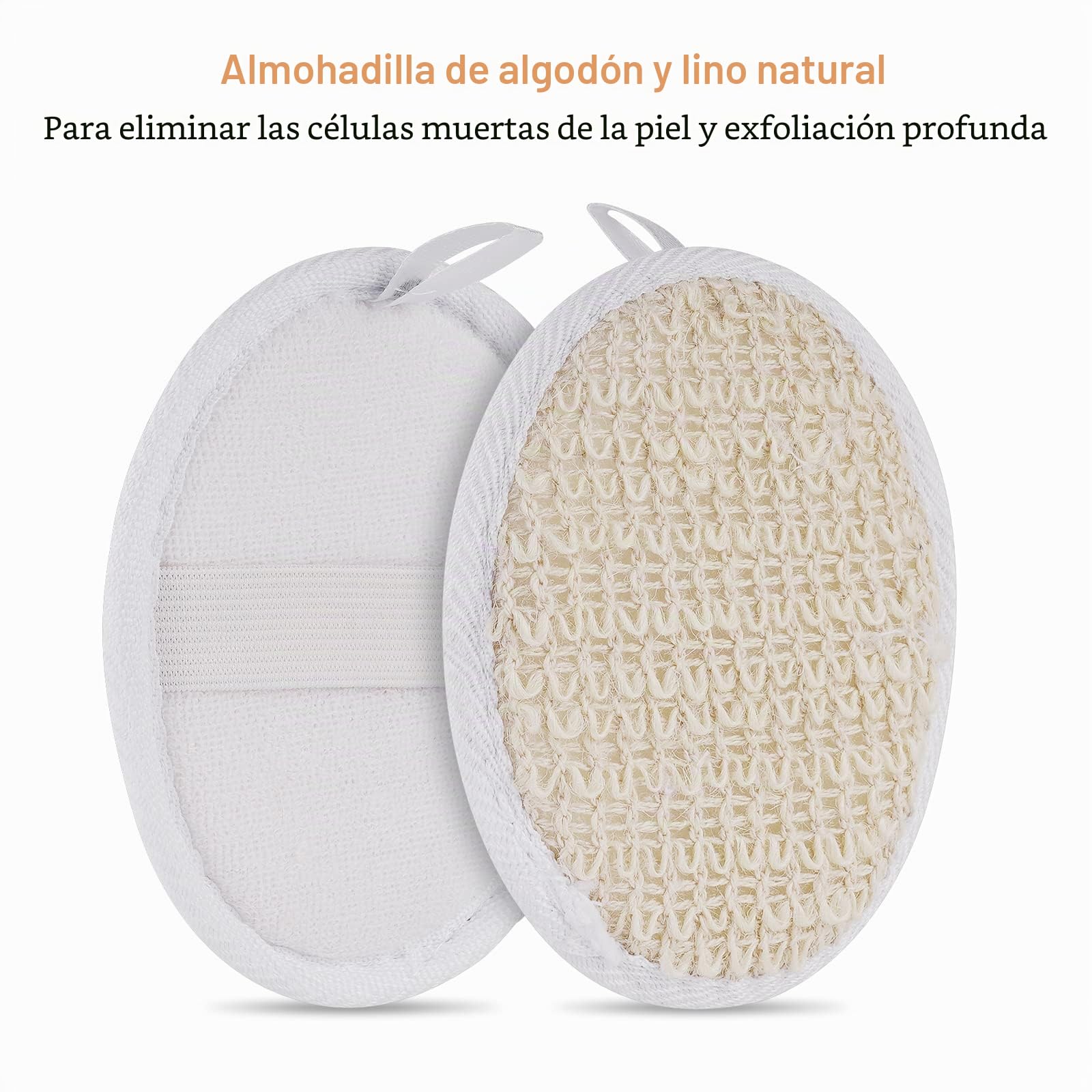 URAQT Aplicador Crema Espalda, 7 Pack Aplicador de Loción de Mango Largo, 2 en 1 Cepillos de Cuerpo para Autoaplicación y Ducha con 4 Almohadillas de Esponjas, Esponja Exfoliante de Lufa (Blanco)