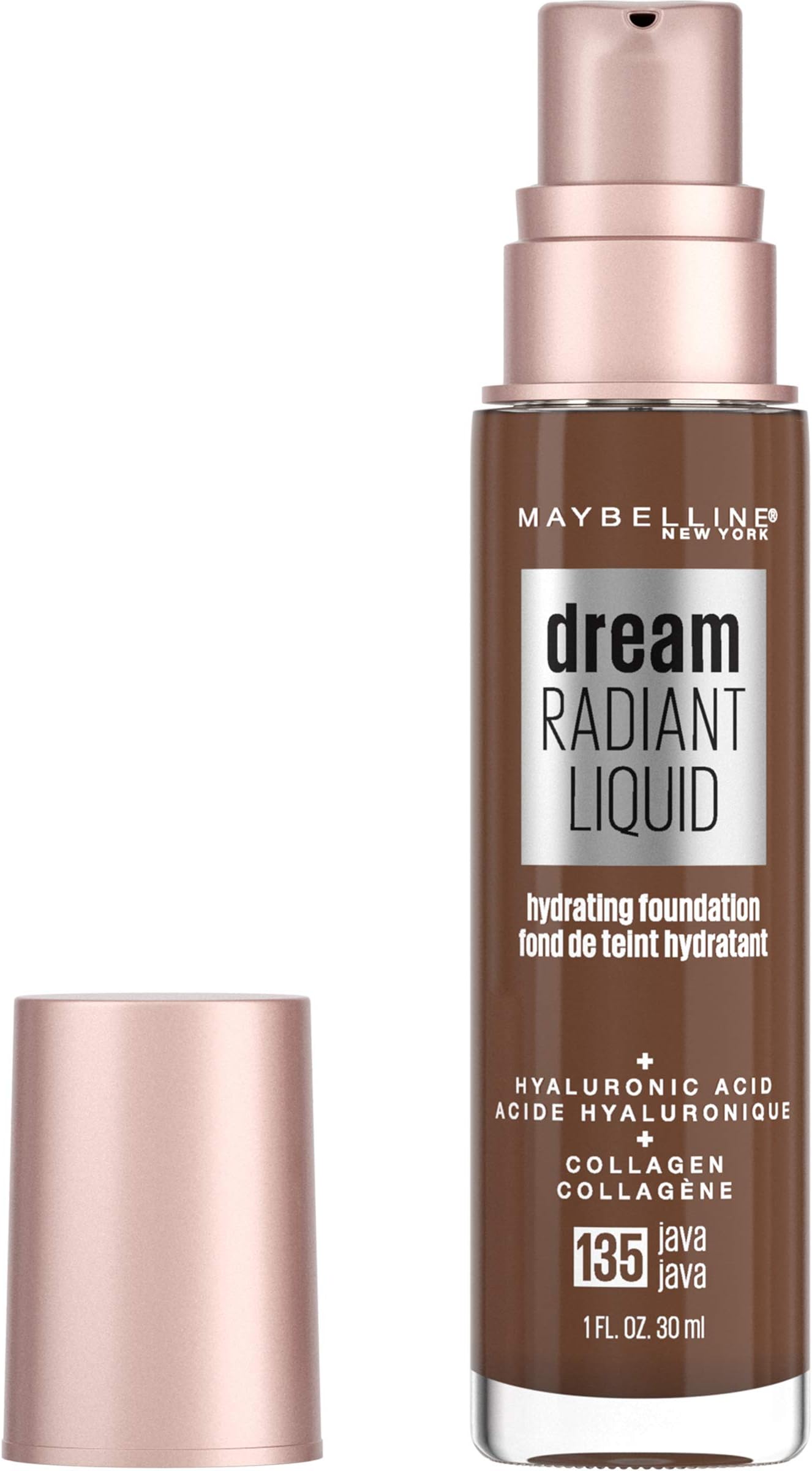 Dream Radiant Liquid Medium Coverage Hydrating Makeup, Lightweight Liquid Foundation, Java, 1 Count