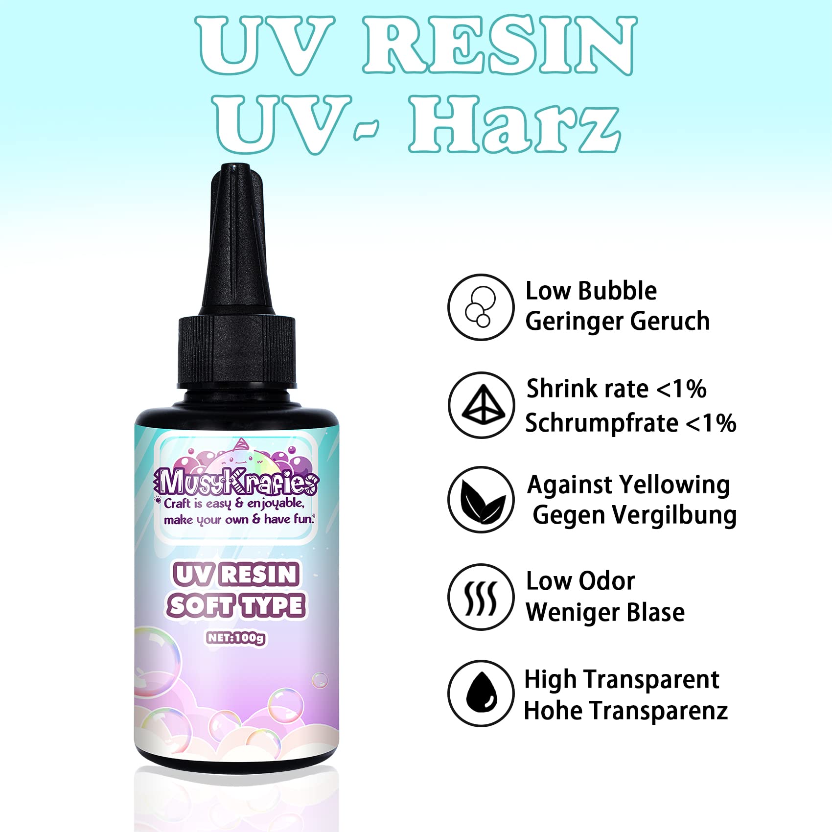Resina UV Trasparente Cristallina 7 Oz - Indurimento Veloce Per Gioielli E Decorazioni Fai Da Te