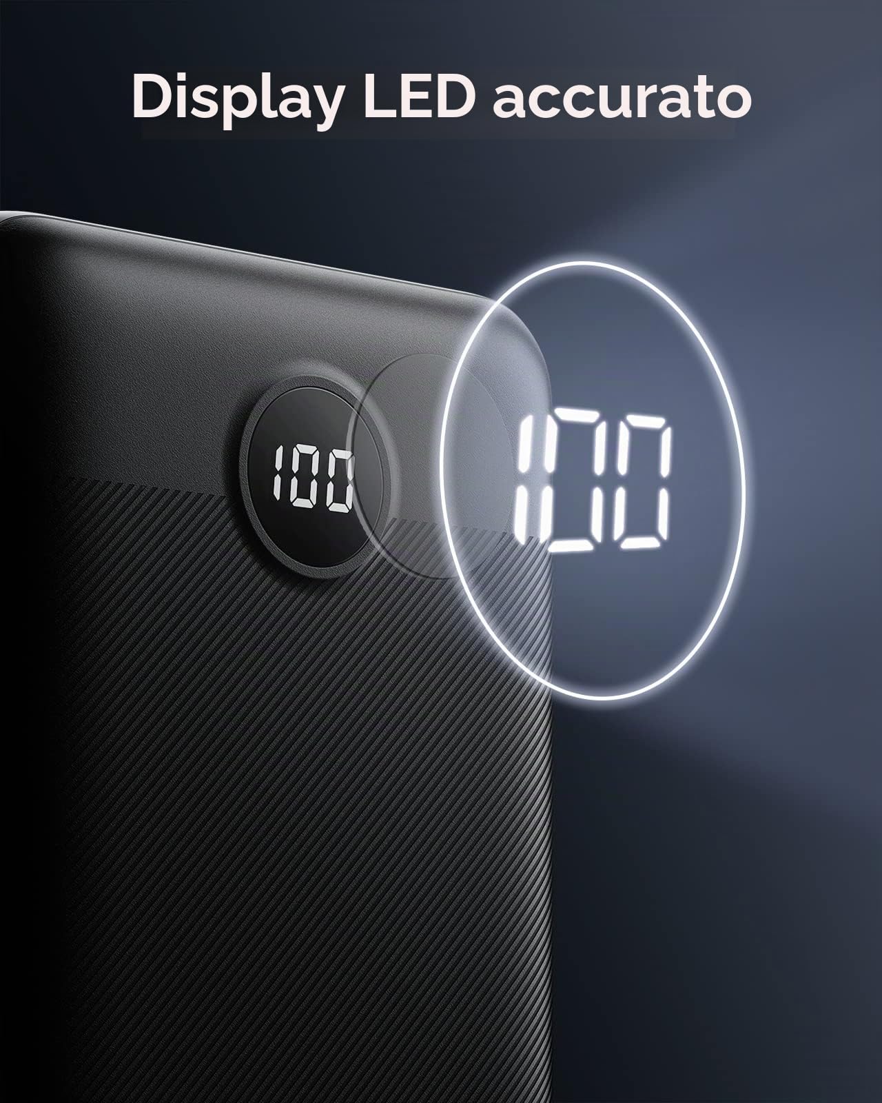 VEGER Power Bank 30000mAh, 20W Ricarica rapida caricatore portatile con LED Display, USB C Powerbank con 2 Ingressi e 4 Uscite per iPhone 14/13/12/11/Pro Samsung Huawei iPad Smartphone Tablet Switch