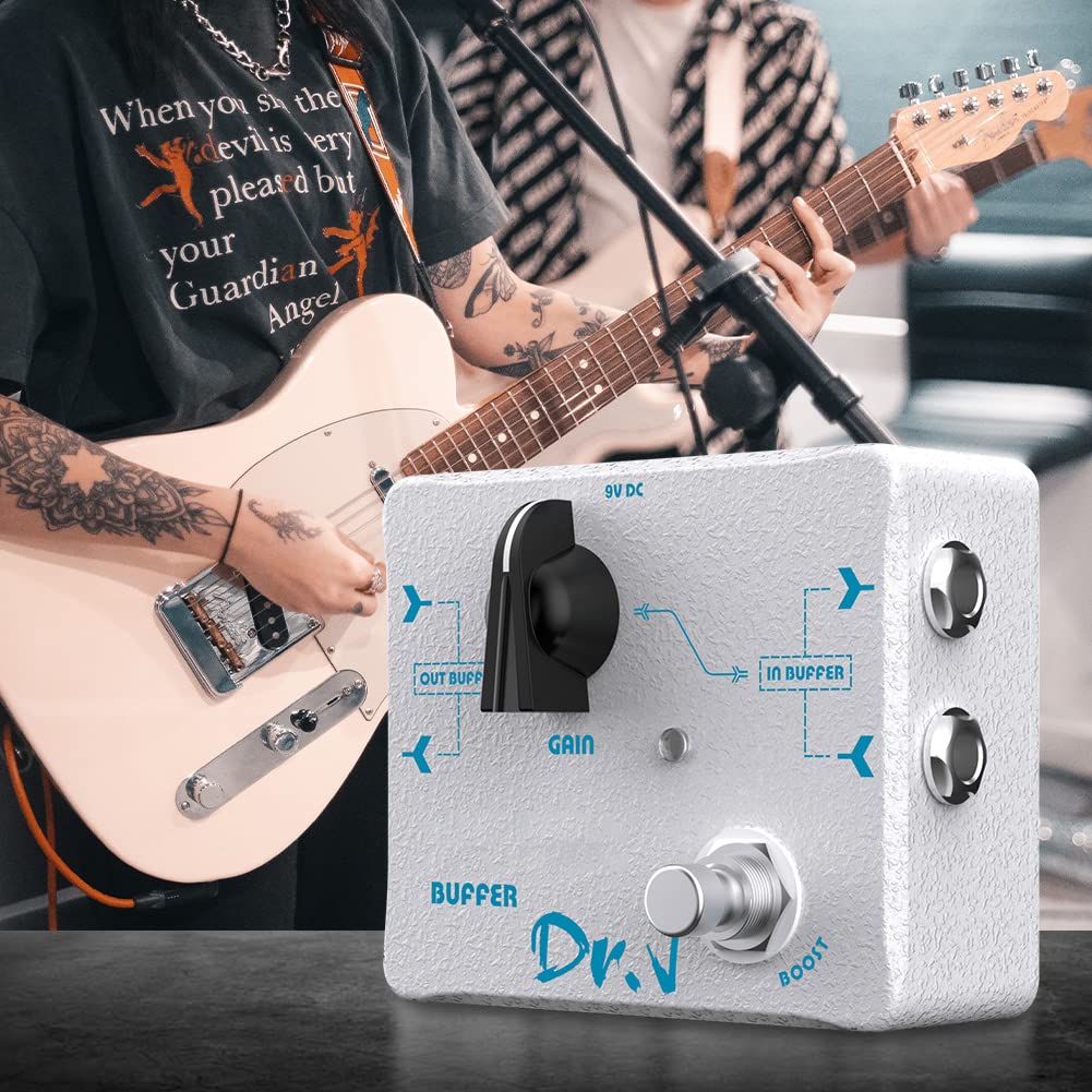 JOYO Effetto a pedale buffer con doppio buffer integrato e pedale funzione boost per chitarra elettrica design bypass basso (edizione alta D57)