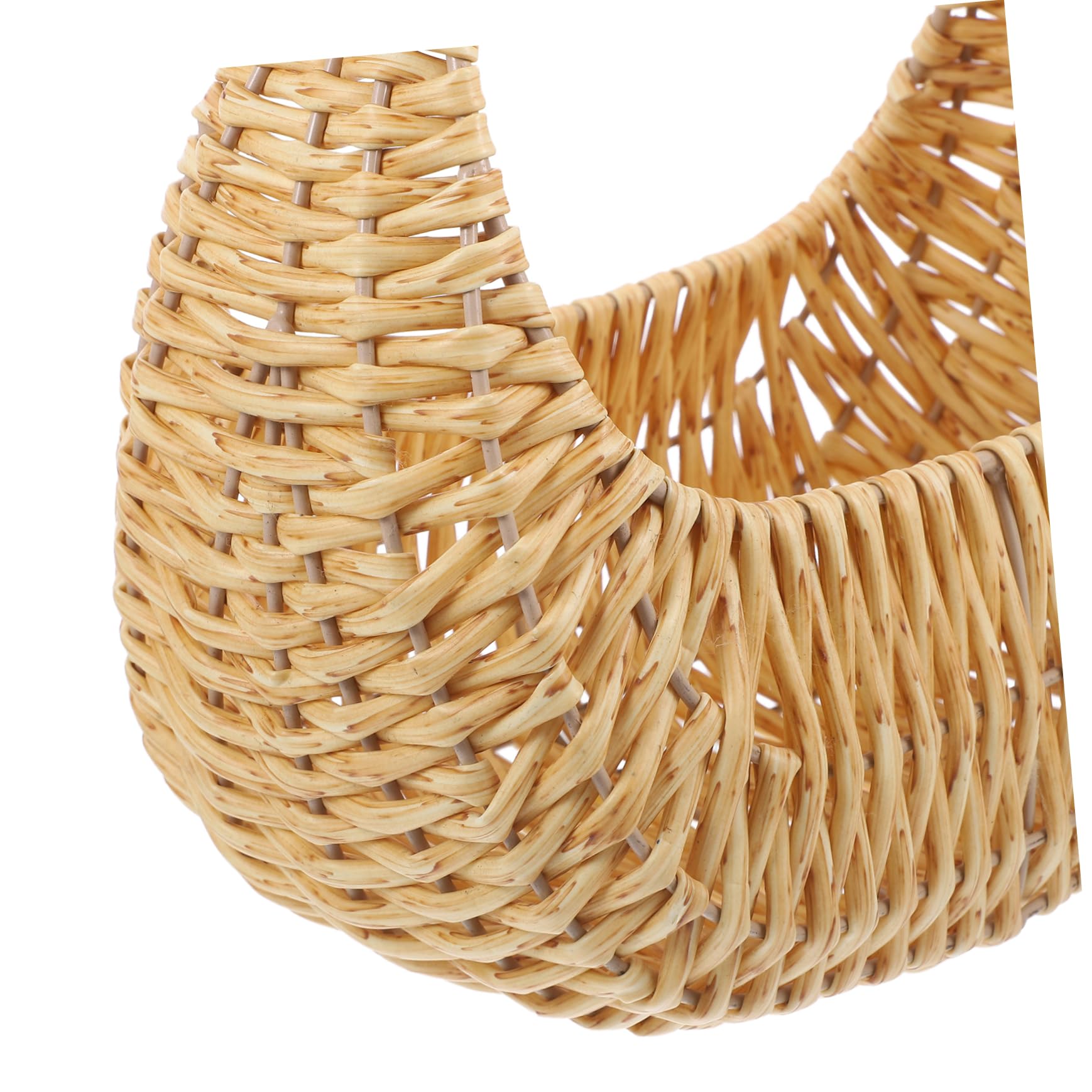 Handgewebter Blumenmädchenkorb mit Henkel für Hochzeit Beige